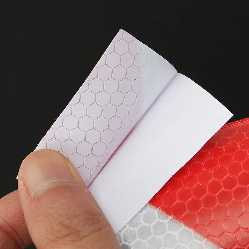 New Arrival 2"x10' 3 Meters Red White Reflective Safety Warning Conspicuity Tape Film Stickers