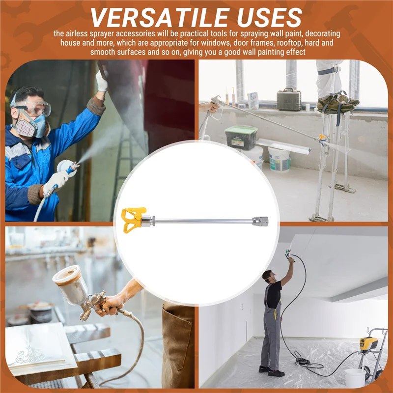 

4 Pieces Airless Paint Spray Tool Set 11.8 Inch Extension Pole Rod With 517 Sprayer Tip And Nozzle Tip Guard Protector-AA70