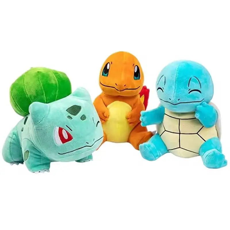 Peluches de Pokémon, animales de peluche, juguetes y pasatiempos, Charmander, Squirtle y Bulbasaur, Anime, regalo para niños, 3 paquetes