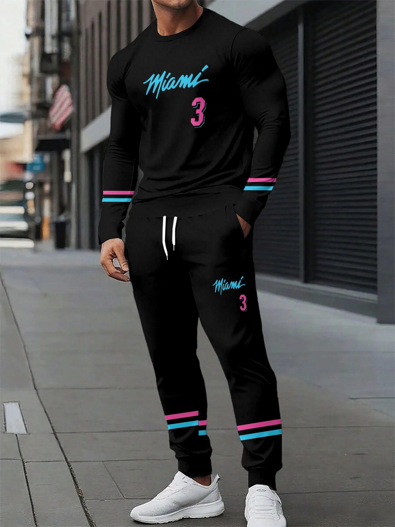 تتميز مجموعة هوديي الرجالية الجديدة لربيع وخريف 2025 برقبة دائرية على أزياء الشارع والراحة مع طباعة رقمية ثلاثية الأبعاد