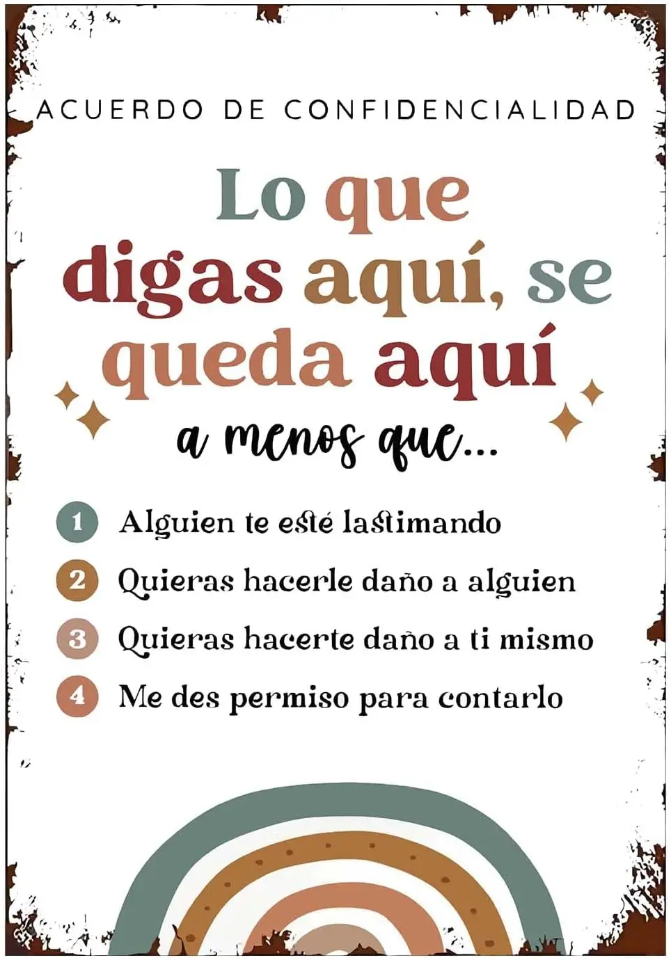 LYXDS School Counselor The Office Sign What You Say In Here Stays In Here Sign The Four Agreements Spanish Poster School Nurs