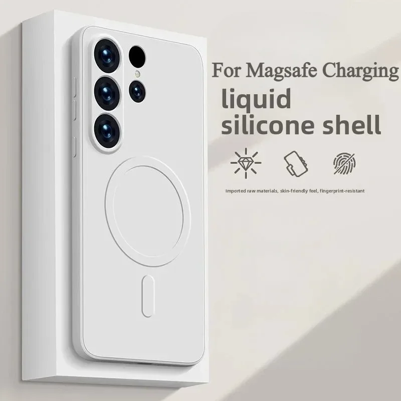 Luxuriöse Flüssigsilikon-Magnetische Hülle für MagSafe für Samsung S26 S25 S24 S23 S22 Ultra Plus FE Edge A57/37/27/17/07 A56/36 Cover – Detail 10