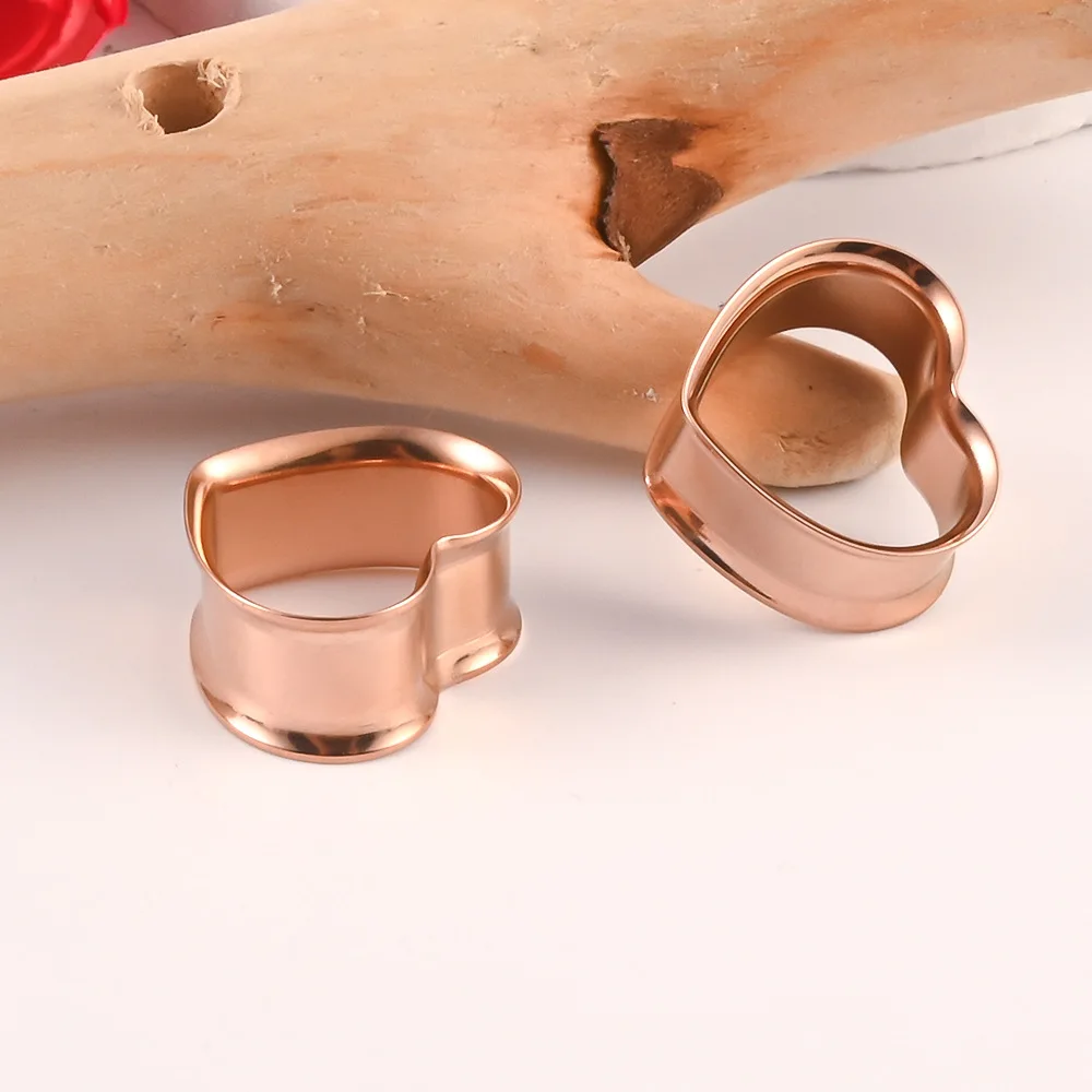 1PC Ear Gauges Piercing for Women Love Heart Ear Tunnels Plugs Expander Stretcher Earring Piercing Jewelry 316L Stainless Steel