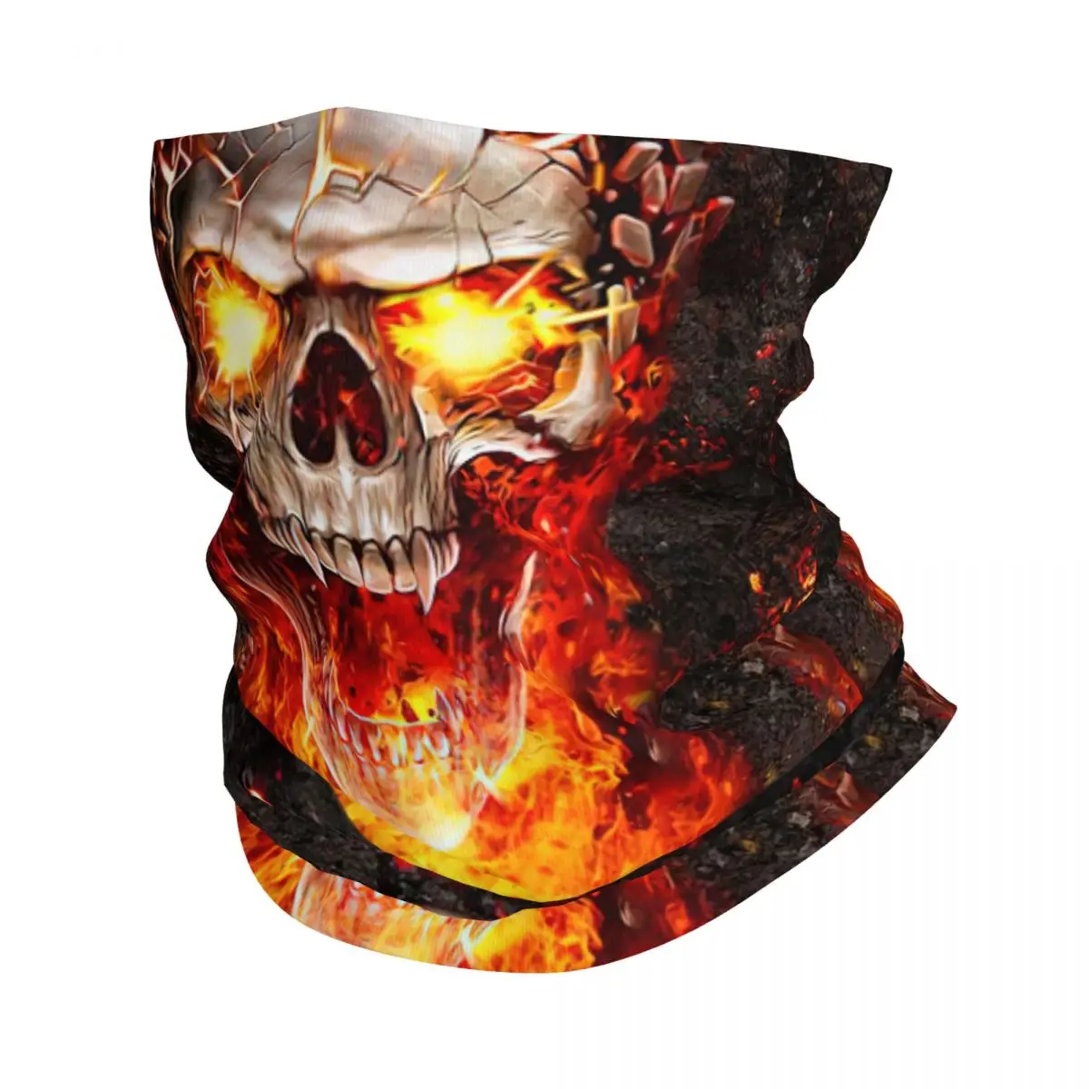 Burning Heavy Metal Death Skull Bandana Neck Cover Printed Wrap Scarf Warm Balaclava Riding Unisex Adult Windproof