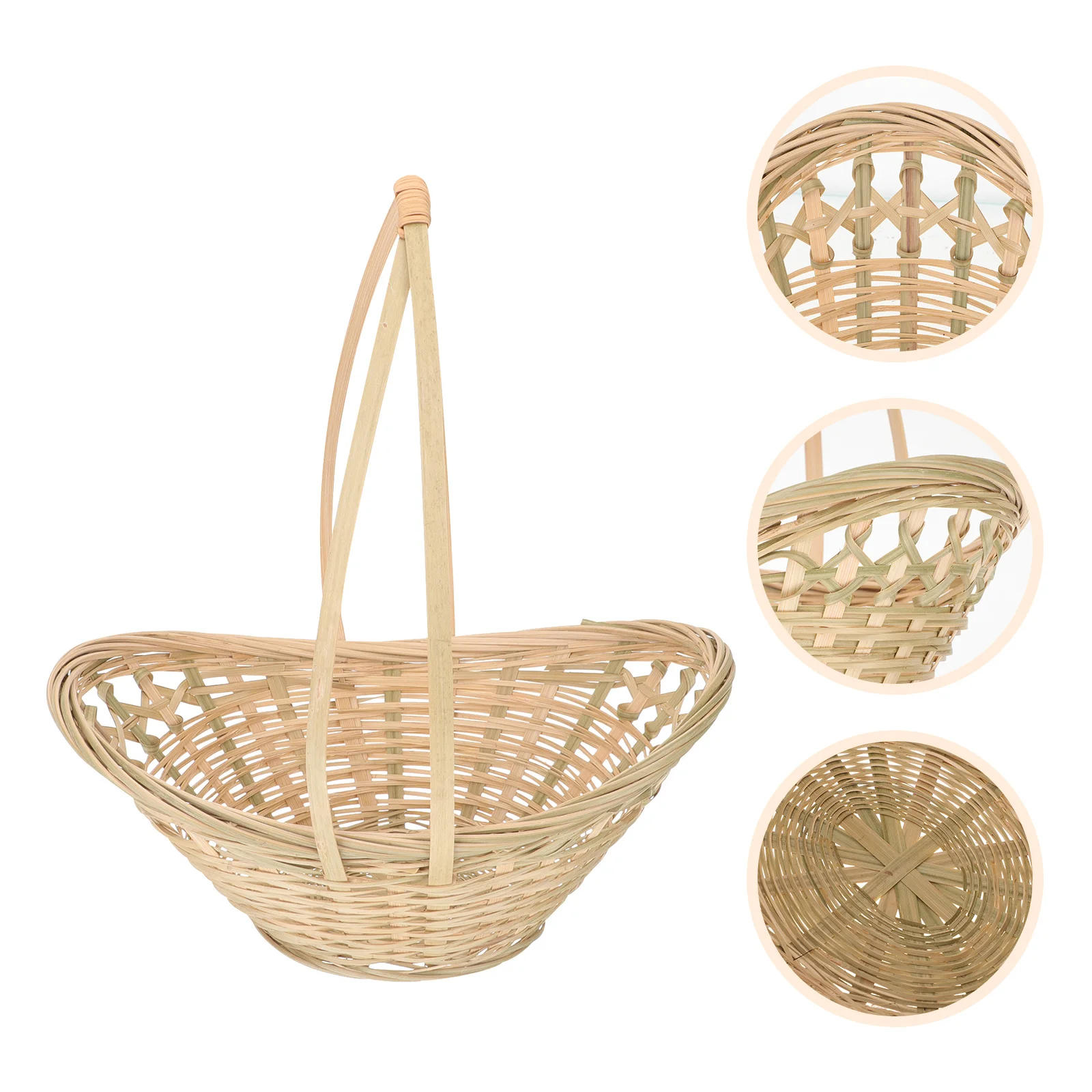 

Durable Bamboo Woven Basket Exquisite Design Food Holding Storage Container for Home Kitchen Picnic Gifts