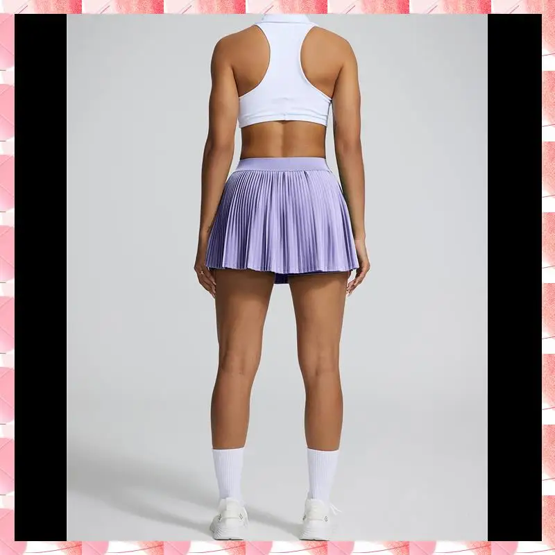 プリーツテニススカートインナーショーツ付きハイウエストゴルフスコート女性用ポケット付きアスレチックスコート