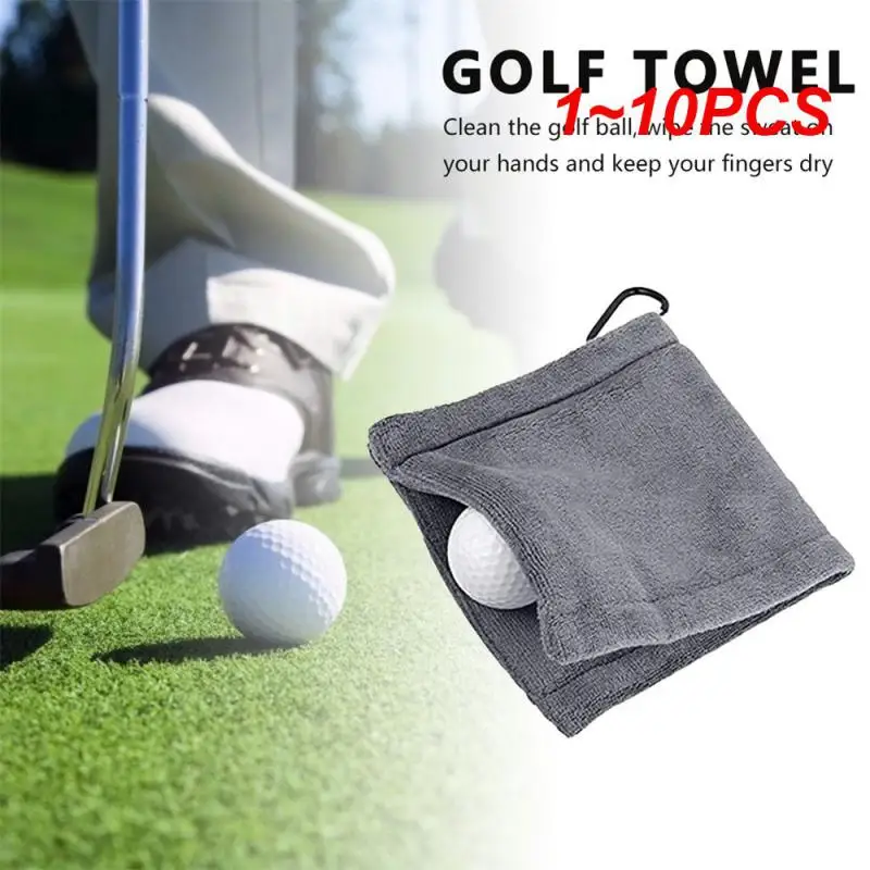 

1~10PCS Square Microfiber Golf Ball Cleaning Towel With Carabiner Hook Water Absorption Clean Golf Club For Head Wipe Cloth