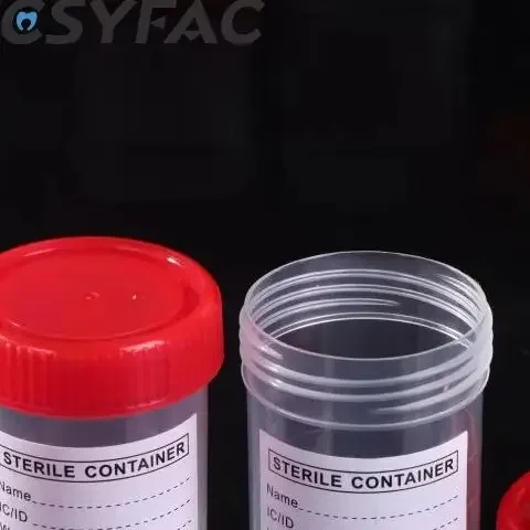 10 Uds. Contenedor de vaso de plástico de 60ML, recipiente desechable para colección de orina, recipiente para botella de muestra con etiquetas