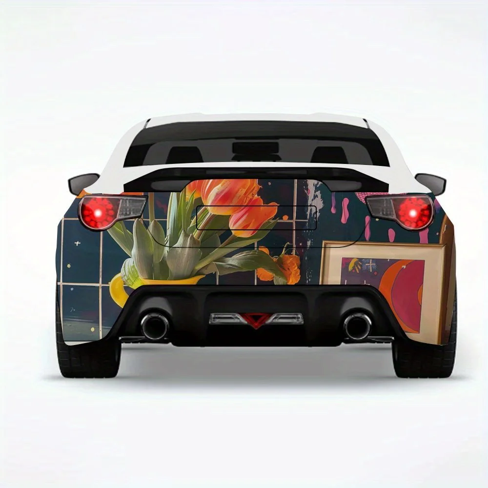 

Ретро Still Life Fun Автомобильная наклейкаВиниловая наклейка на заднюю часть автомобиля, водонепроницаемые самоклеящиеся виниловые наклейки для хвоста и бампера автомобиля, декабрь