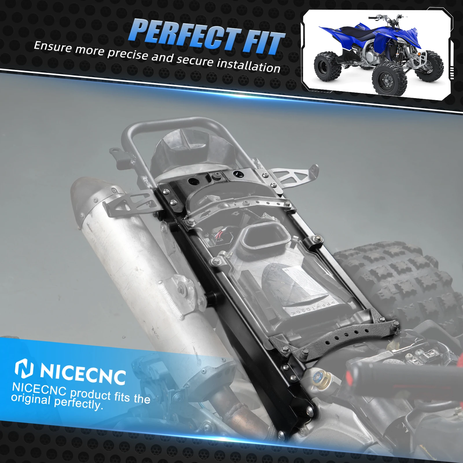 NICECNC For YFZ450R Rear Subframe Sub Frame ATV For Yamaha YFZ 450R 2009-2023 2017 YFZ450X Q235 Carbon Steel Rustproof Anti-wear