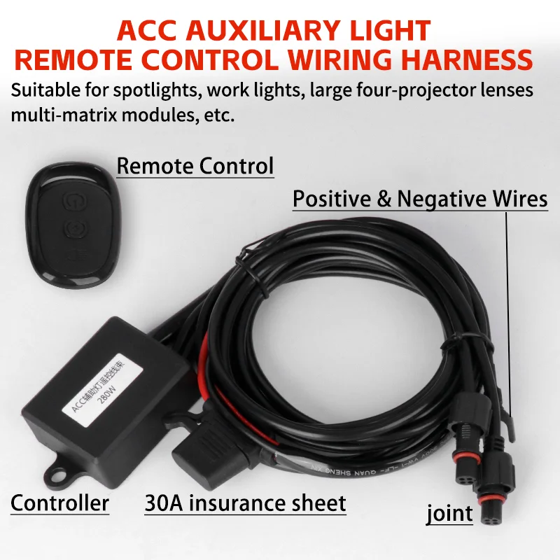 

LED Light Bar Remote Control Switch ON/Switch OFF/Strobe Slow/Strobe Fast Wiring Harness For Car Truck Lightbar Flash Switch
