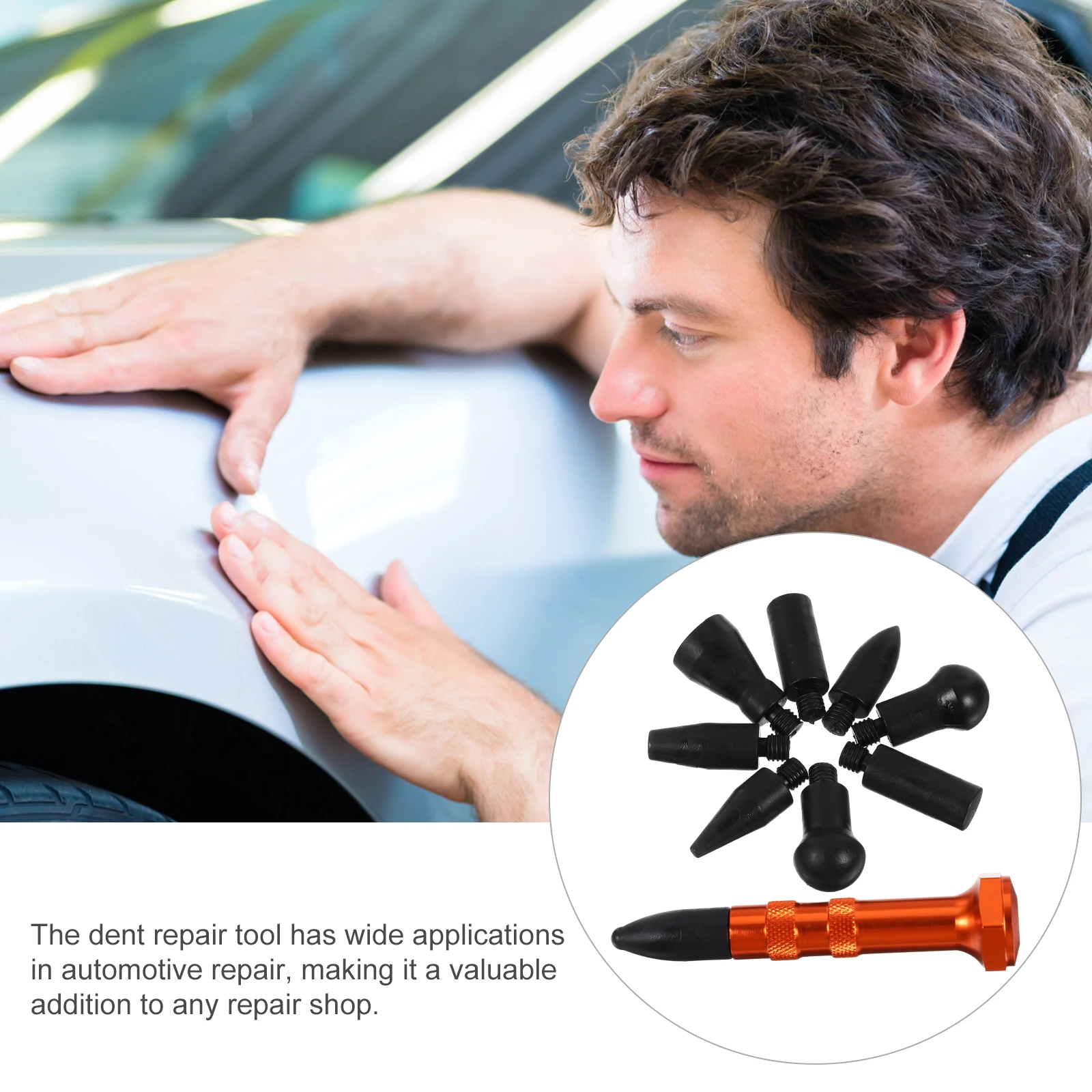 

1 set Remover Repair Pen Car Percussion Tool Removal Kit Diy Dent Removal DIY Tap Down Hammer Dent Tools Paintless Rubber