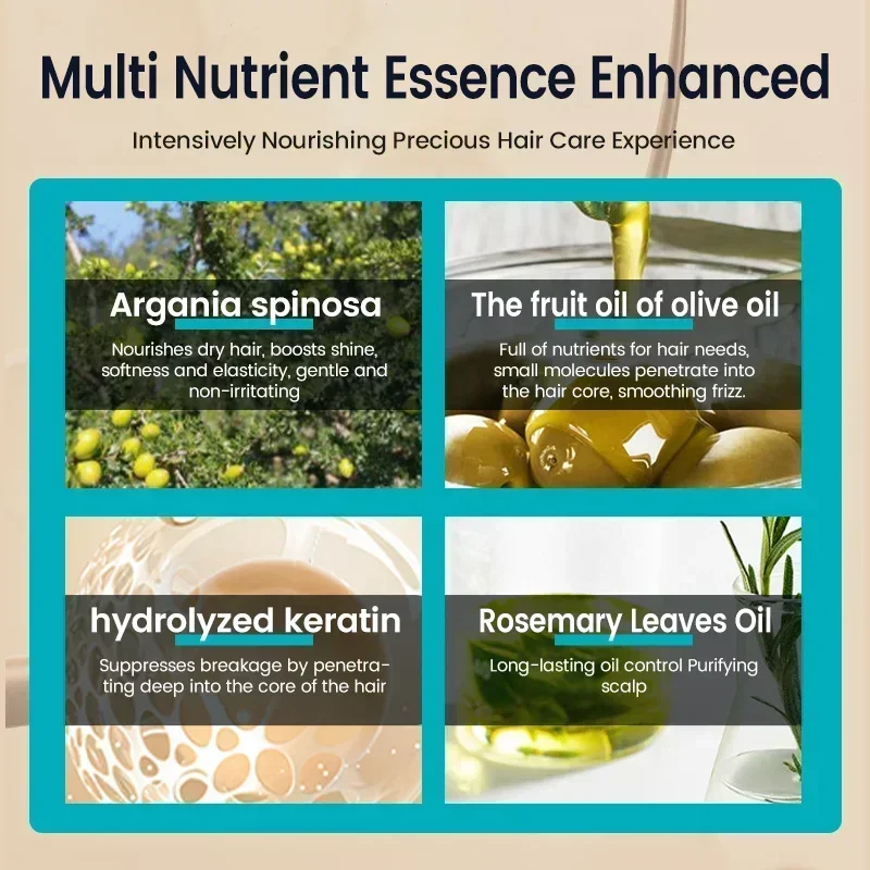 100 مللي نبات المغرب زيت الأركان لا غسل العناية بالشعر فروة الرأس زيت طبيعي لإصلاح الضرر الجاف علاج الشعر تغذي العناية بالشعر #4