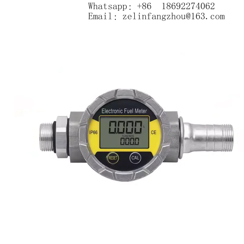CAVITT Stainless Steel Turbine Flow Meter DN20 DN25 DN32 Waterproof Thread Hose Barb KWT-8002 1% High Accuracy Oil Fuel