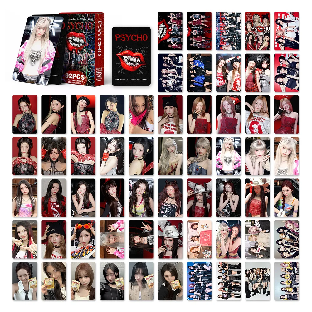 

92Pcs/Set Idol BABYMONSTER New Album PSYCHO Lomo Cards And Stickers Postcards AHYEON HARAM RORA ASA RUKA PHARITA Fans Gifts