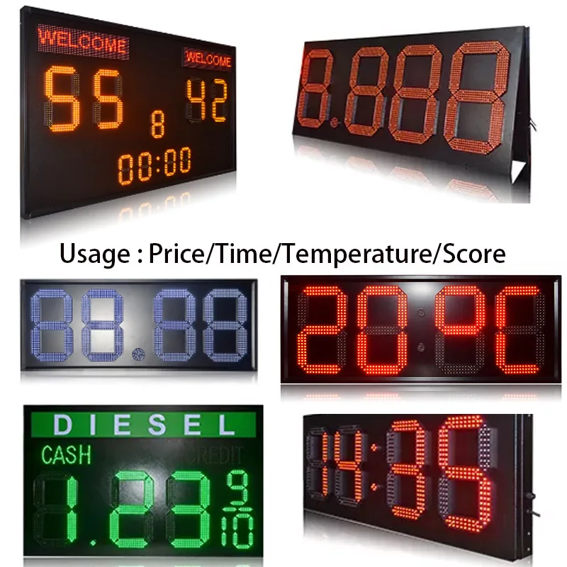 Imagem -04 - Waterproof Digital Led Display Número Módulo Destaque ao ar Livre Preço Tempo Temperatura Número 12 Segmentos