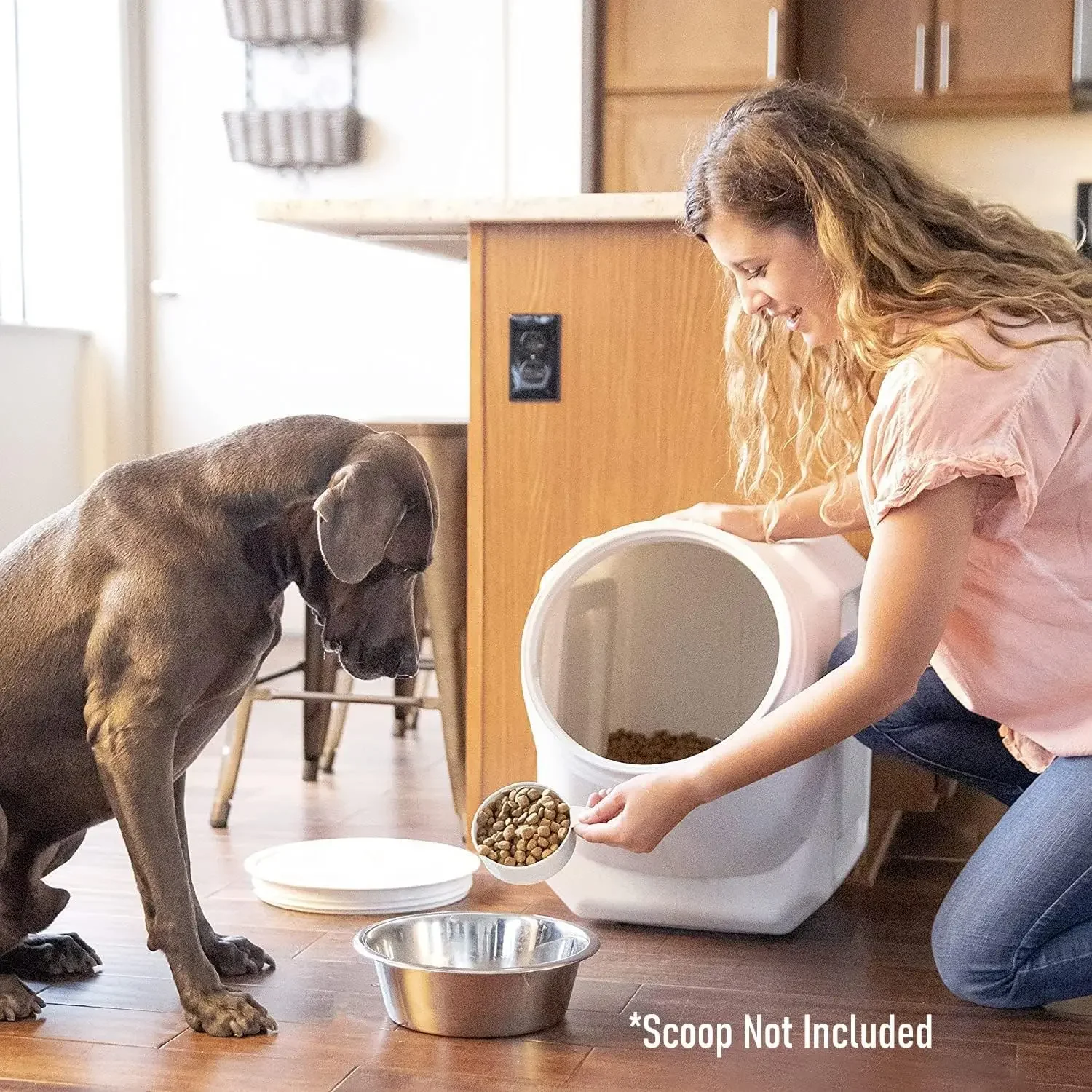 

Stackable Dog Food Storage Container, Up to 60 Pounds Dry Pet Food Storage