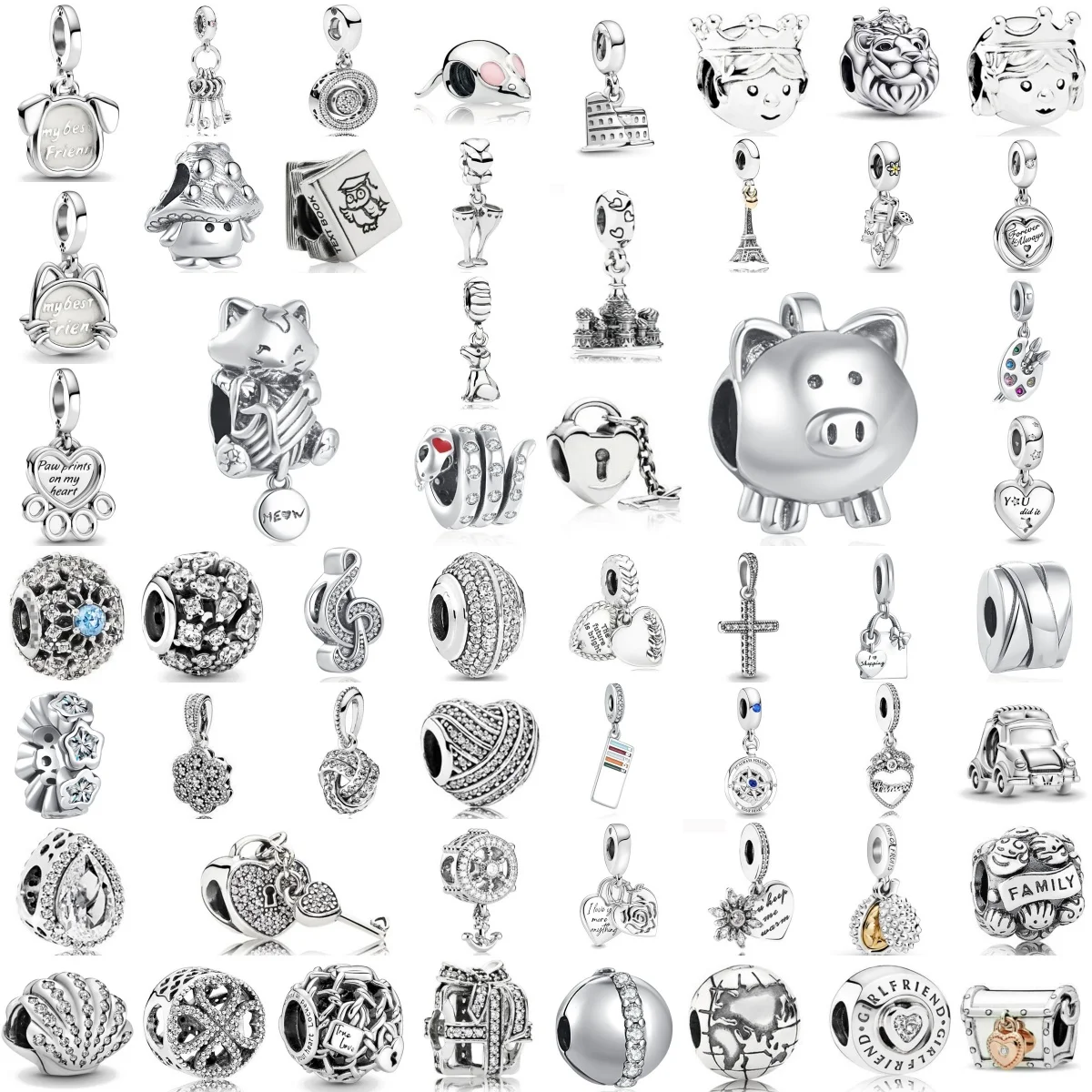 Original 925 Silver Durian Music Note Pendant Suitable for Bracelet DIY Women's Exquisite Jewelry Accessories