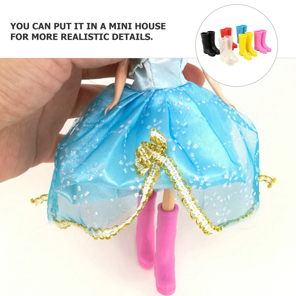 

6Pairs Mini Rain Boots Realistic Simulation Mini House Accessories Small Rain Shoe Models Tiny Scene Decor for Dollhouses