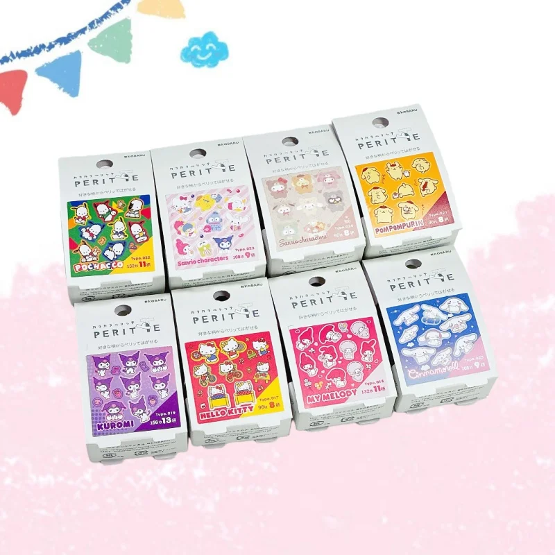 

16pcs/lot Sanrio Kuromi Cinnamoroll Kitty Pochacco Sticker Cute Scrapbook DIY Diary Decorative Sealing Sticker Album Stick Label