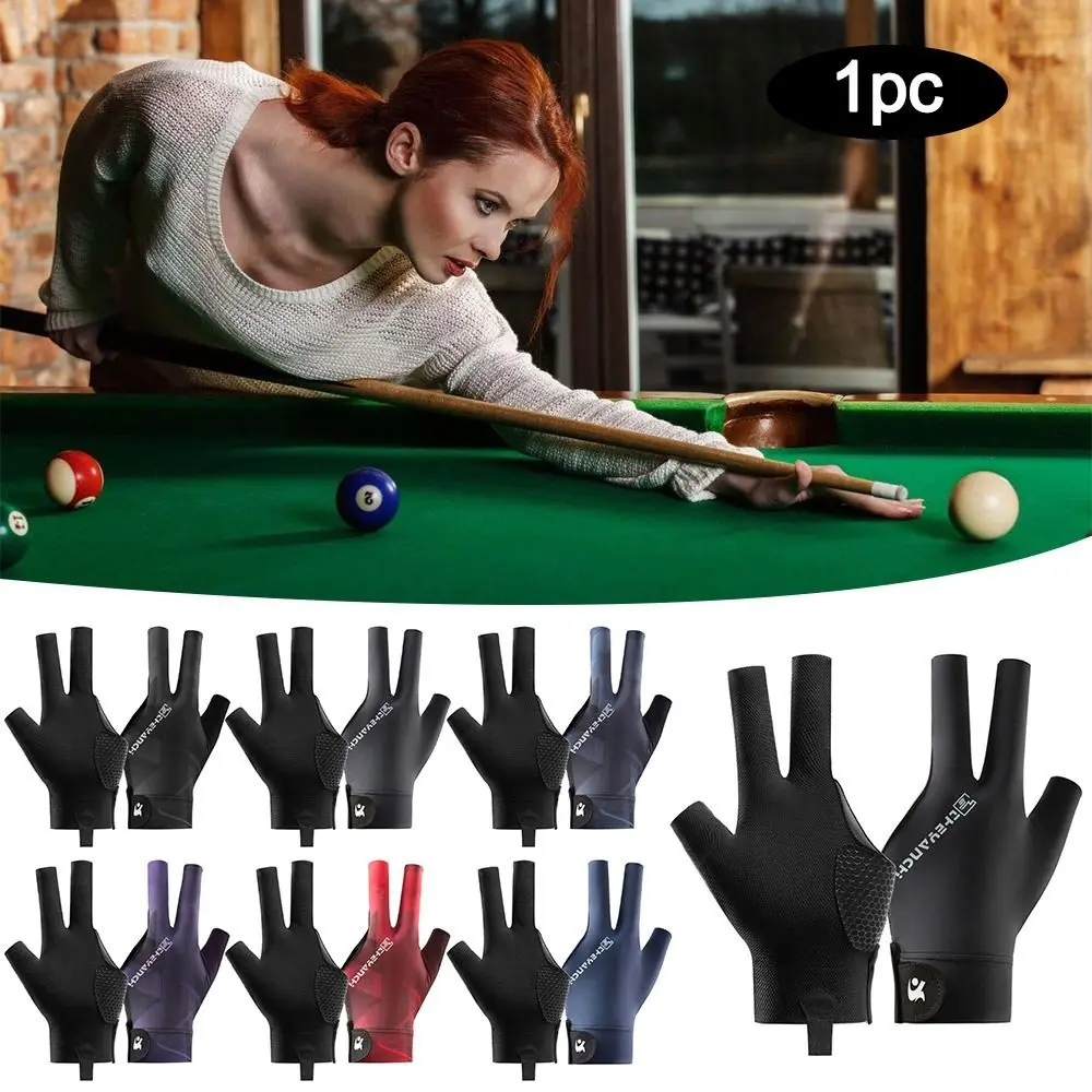 Elastic Billiards Glove Non Slip Breathable Billiard Training Gloves Left and Right Hand Three Fingers Glove