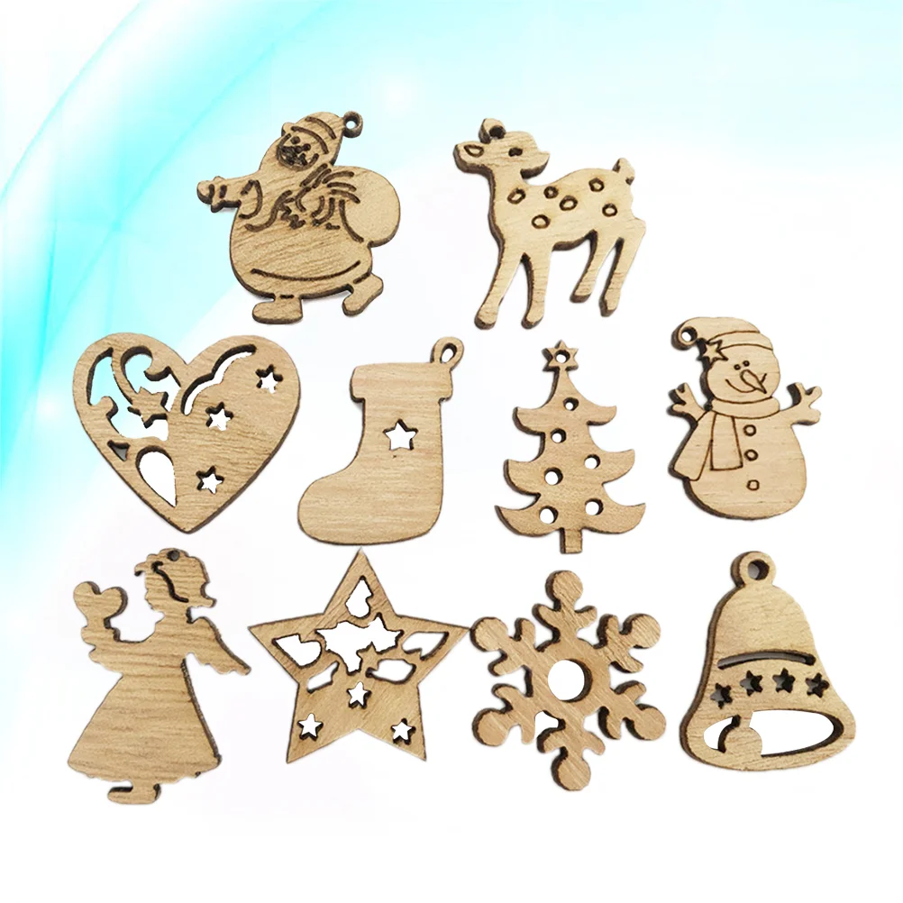 200 Pcs Self Made Gifts Ornaments to Paint Wooden Nativity Crafts Christmas Chip