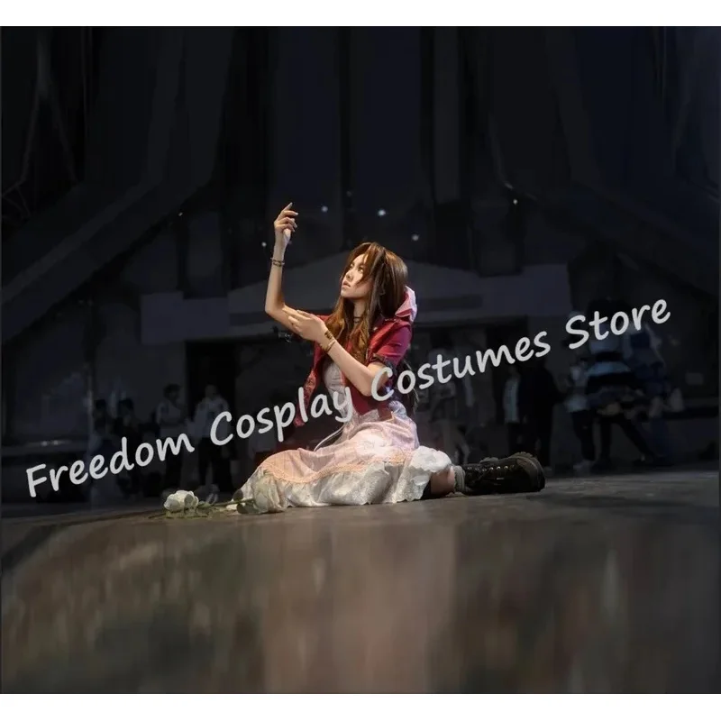 

Lyou 2025 Fantasy VII Game FF7 Gainsborough Cosplay Costume Aerith Coat and Dress Full Set Halloween Party O ★ ★ ★ kk.