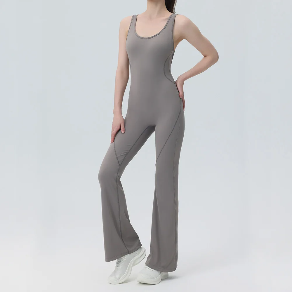 

Комбинезон для спортзала, женский боди, обтягивающая одежда для йоги, повседневный комбинезон с вырезом на спине и накладкой на грудь, подтяжка бедер, сексуальная спортивная одежда для фитнеса