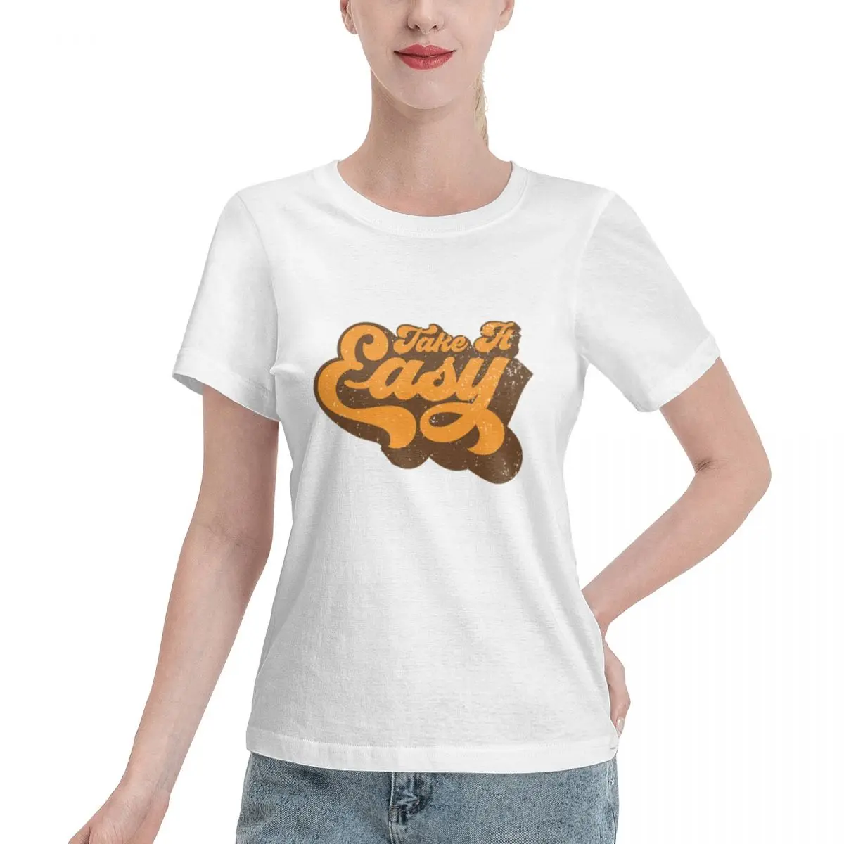 Wardrobe Essential Take It Easy Women's T-shirt Harajuku Ladies Tee