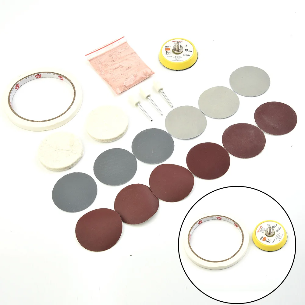 Grits Polishing Pad Masking Tape Powder Kit Set 20pcs Set Watch Glass Cleaning Scratch 47mm*12mm Sanding paper