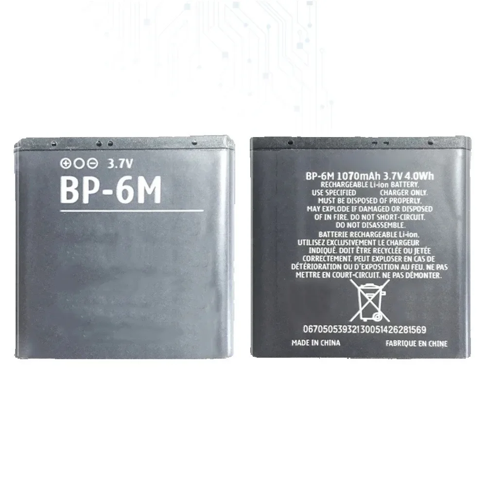 BP-6M Mobile Phone Battery For NOKIA N93 N73 9300 6233 6280 6282 3250 6234 6288 9300I N77 6151 6290 N93S