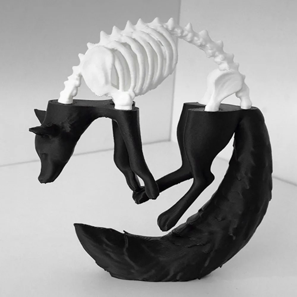 

Funny Half Wolf Bone Ornament Simulation Creative 3D Printing Ornaments Animal Models Wolf Desktop Decorations Edge Decoration