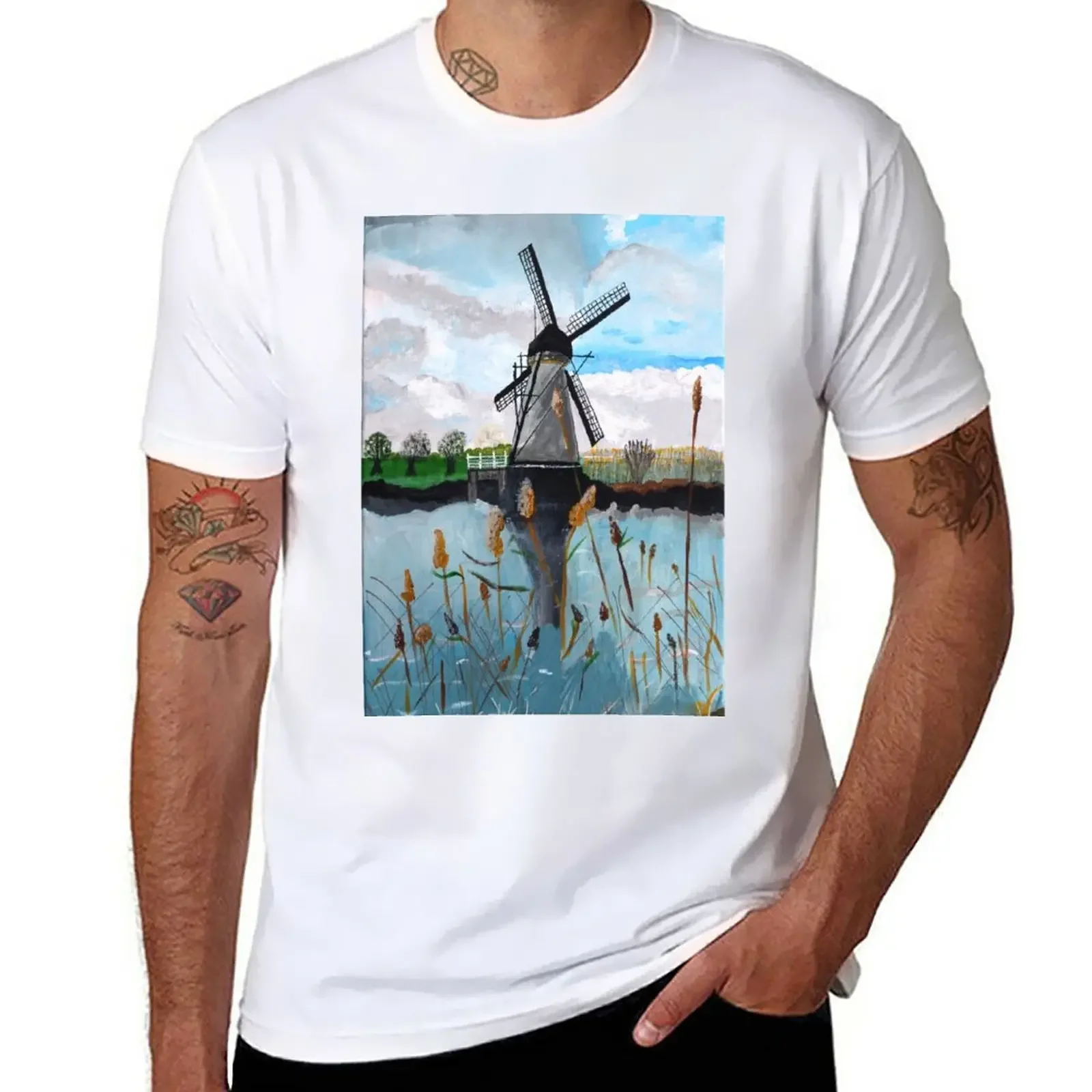 Windmill - Original artwork by Dody Denman T-Shirt sports fans summer top mens graphic t-shirts hip hop