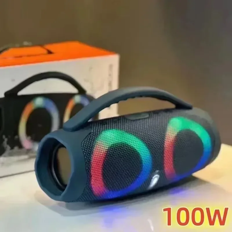 Portable Waterproof 100W High Power Bluetooth Speaker RGB Colorful Light Wireless Subwoofer 360 Stereo Surround TWS FM Boom Box image 3