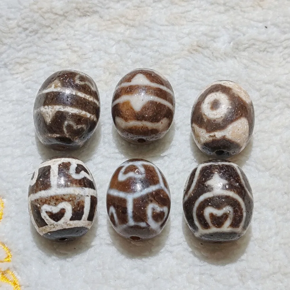 Tibetan Agate Dzi Turtle Shell Treasure Bottle Tiger Teeth and Other Multi totem Heavenly Bead Necklace Pendant DIY Accessories