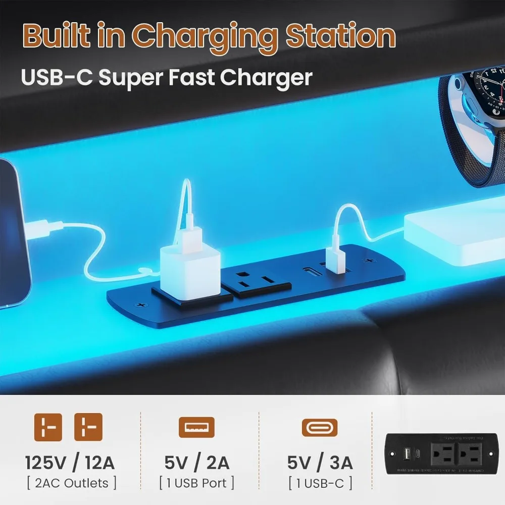 كرسي MOJAY من الجلد الصناعي، كرسي غرفة المعيشة كرسي مريح مع وسادة مبطنة سميكة، كرسي نادي أريكة صالة مع قوي #6