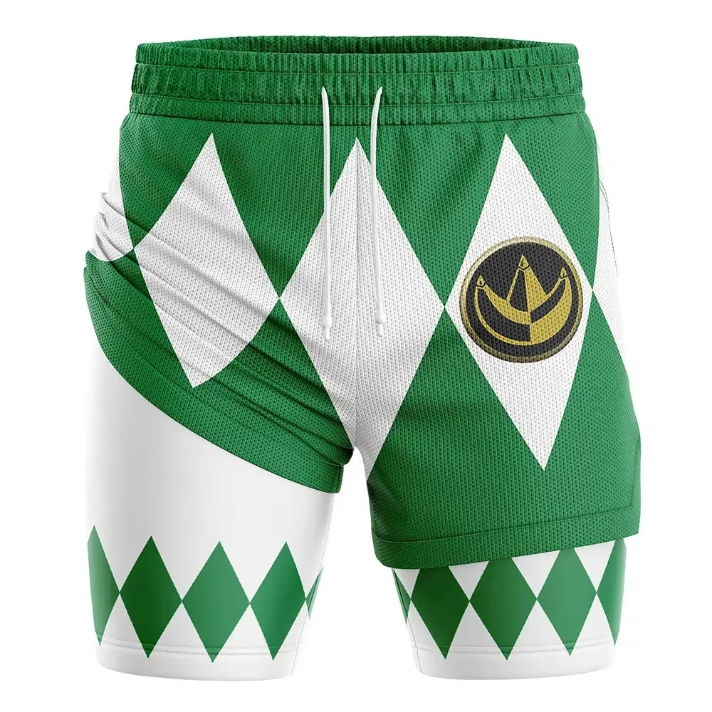 2026 Bandai Periphery Power Rangers Herren-Shorts mit doppelter Schicht, 2-in-1-Performance-Gym-Shorts, Sommer-Strandshorts, schnell trocknend, leicht – Detail 8