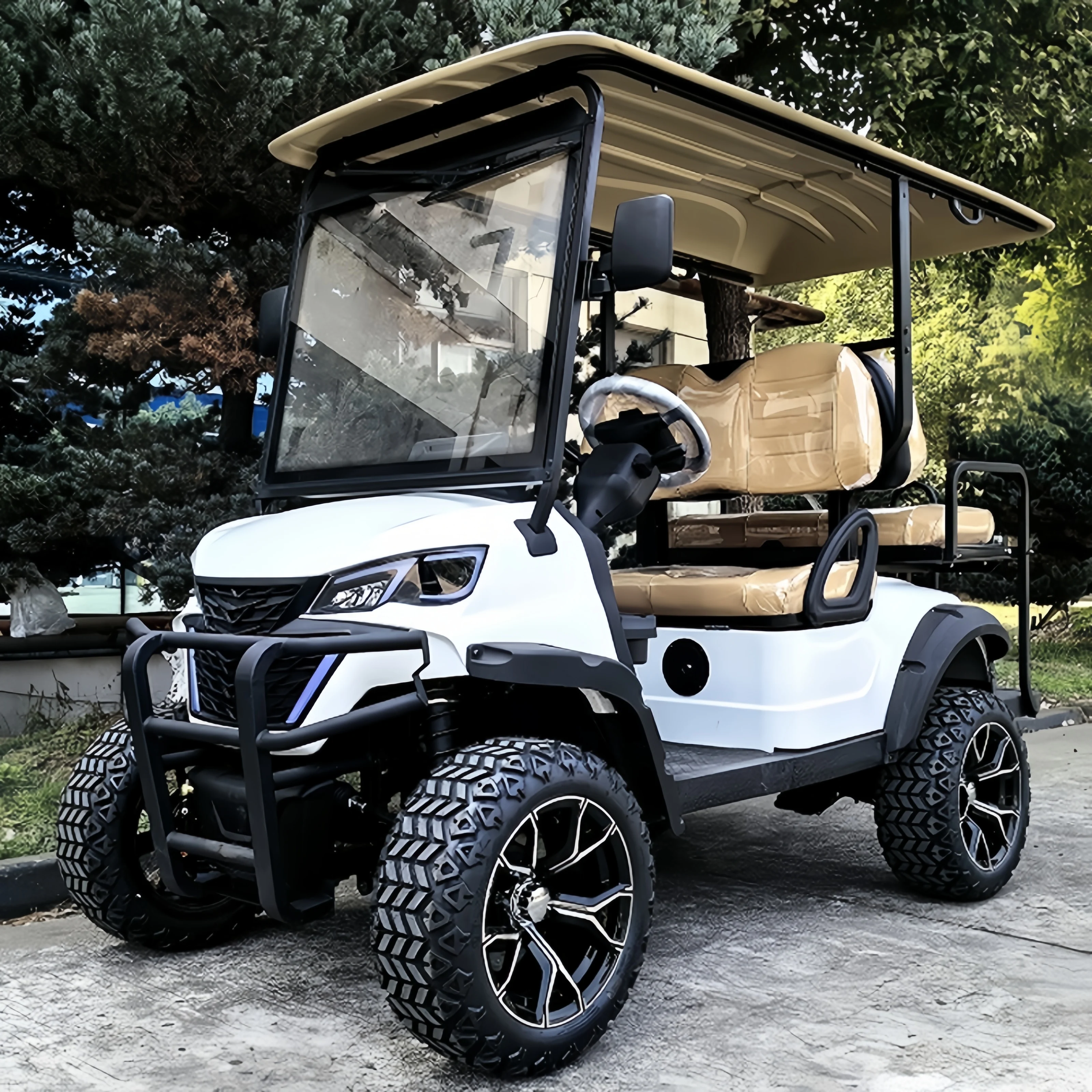 Chinese 4 Seater 72V 4KW 5KW 7KW Lithium Ion Battery Electric Lifted Off Road Golf Carts For Sale