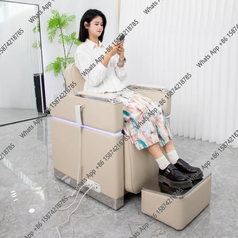Electric lift shrinkage shampoo bed barber shop hair salon special hair salon massage chair ceramic basin