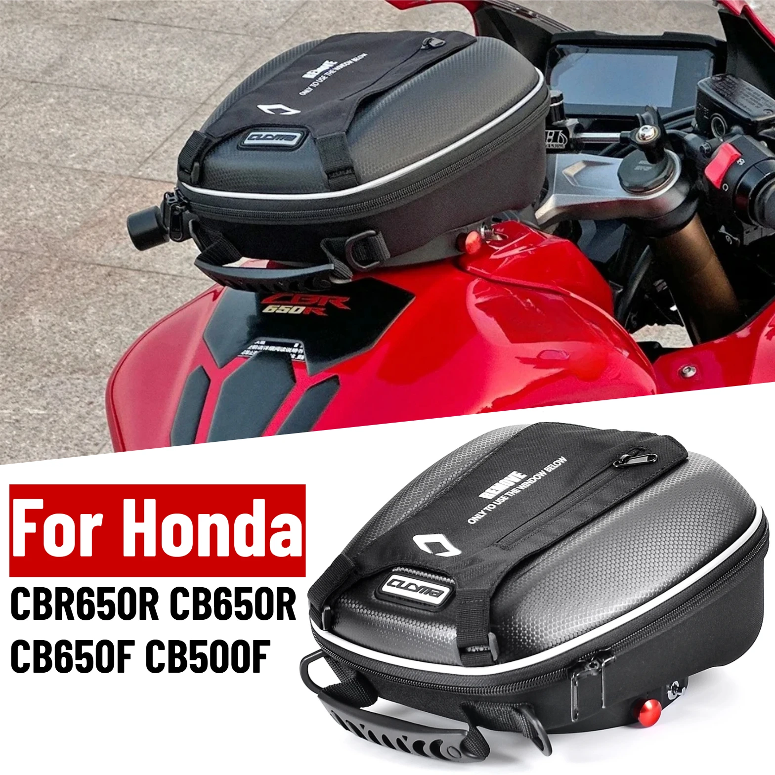 

Tank Bag For Honda CBR650R CB650R CB650F CB500F CBF300N CB250R CB150R CB1300 CB400 Luggage Top Case Quick Lock Fuel Backpack
