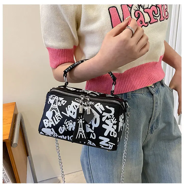 2023 luksusowy Design kobiety skórzane torebki i torebki moda Crossbody torby dla kobiet Graffiti torebki torby na ramię kobiety torba