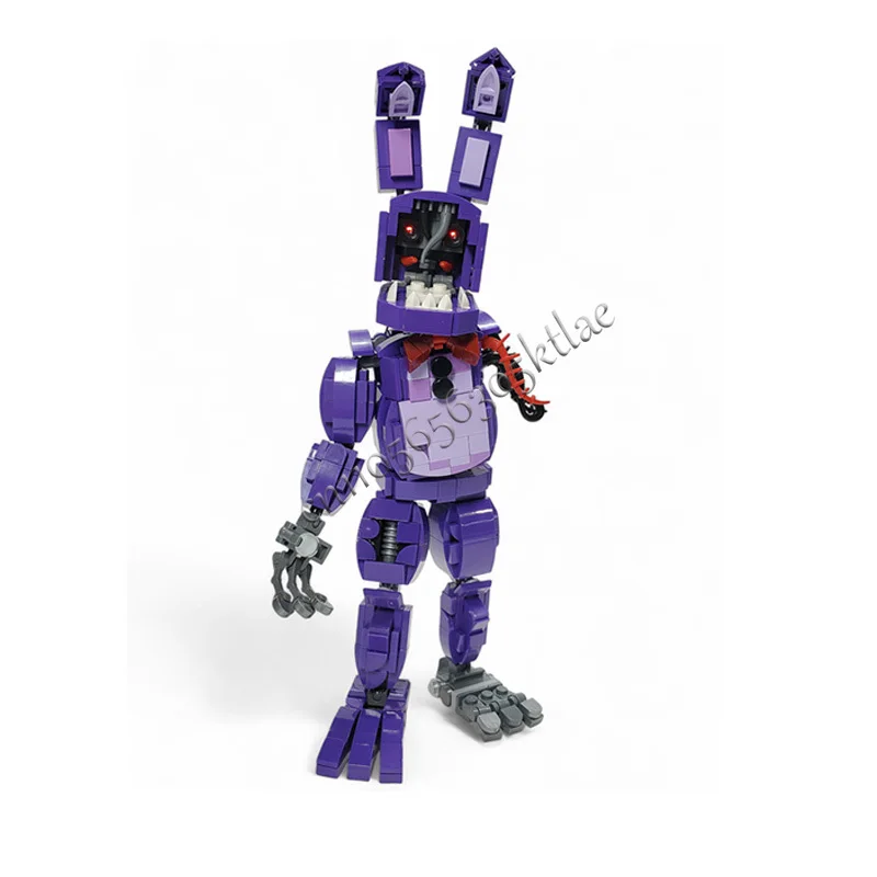 464 PCS Withered Bonnie Five Nights MOC Creative street view Model Custom Puzzles DIY Education Assembly Model Birthday Toy Gift