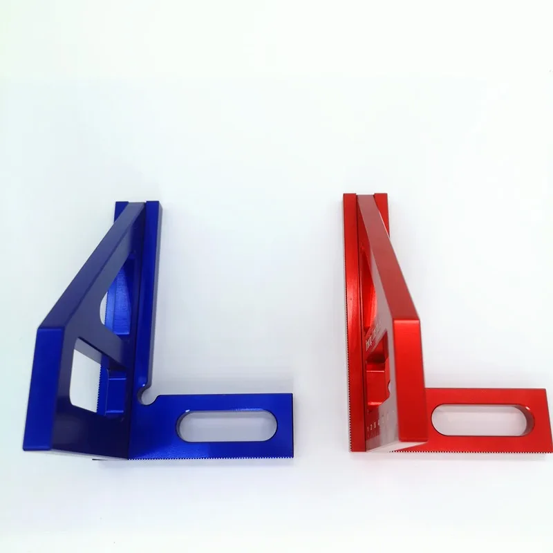 

Multi-Purpose Woodworking 45° 90° Triangle Ruler, Aluminum Alloy Hole Scale Marking Ruler, Line Guide Straight Edge