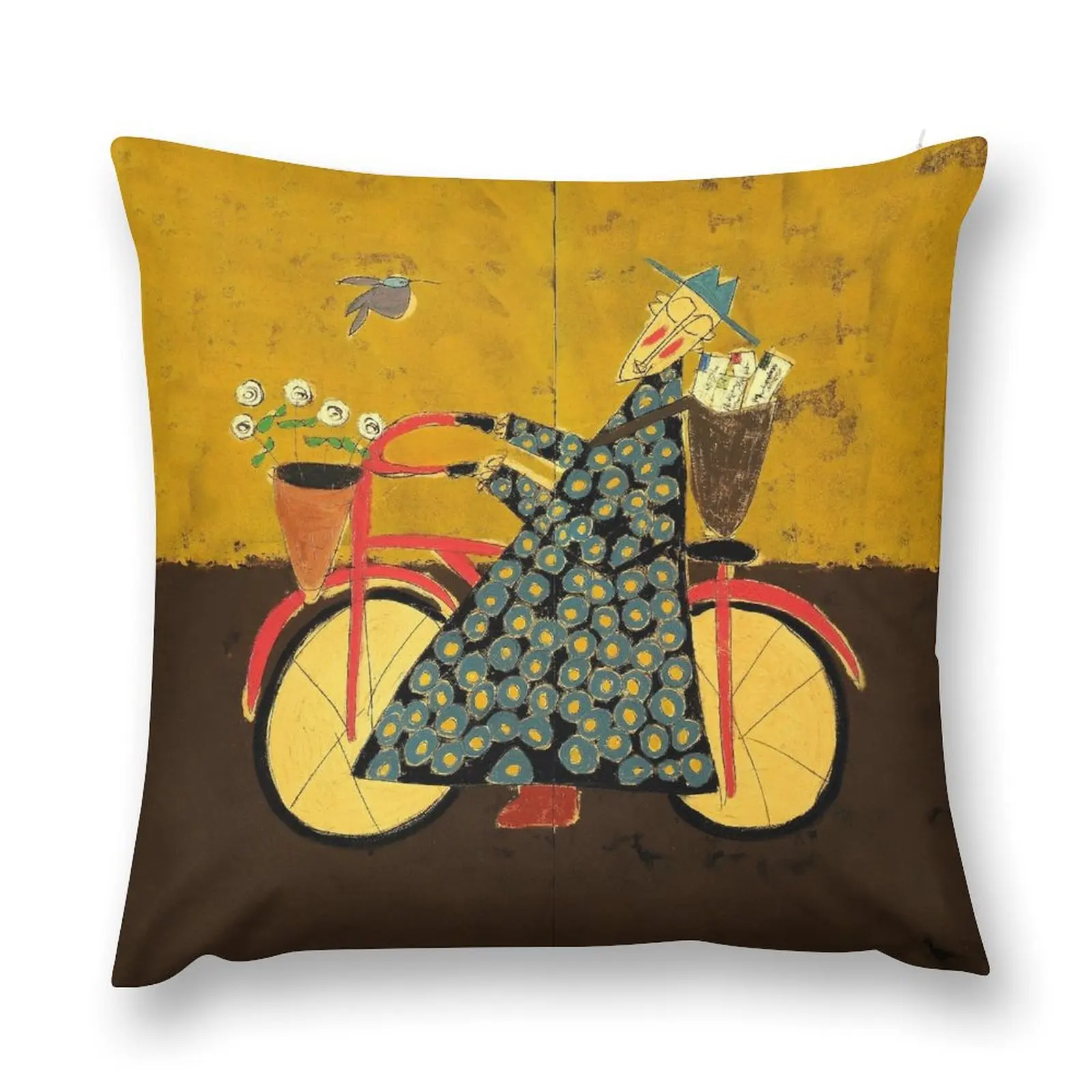 Bicycle Monk with loveletters Throw Pillow autumn decoration christmas decorations for home 2025 pillow