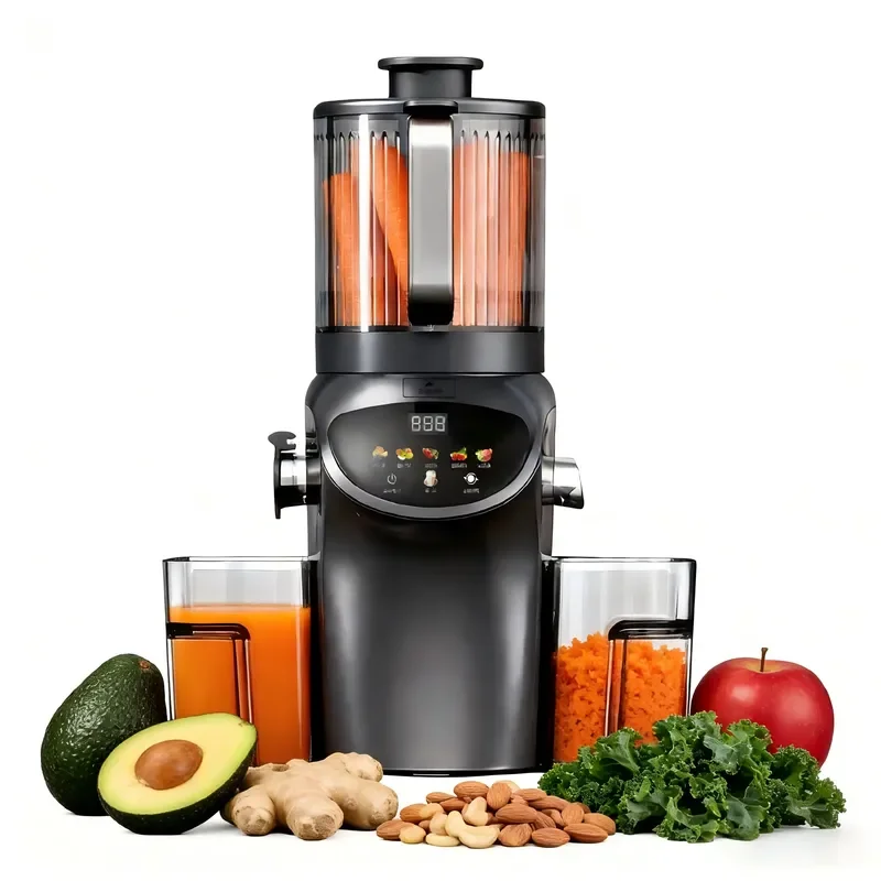 Wide Mouth Slow Juicer Cold Press Masticating Whole Fruit Vegetable High Yield Quiet DC Motor 350W Self-cleaning Stainless