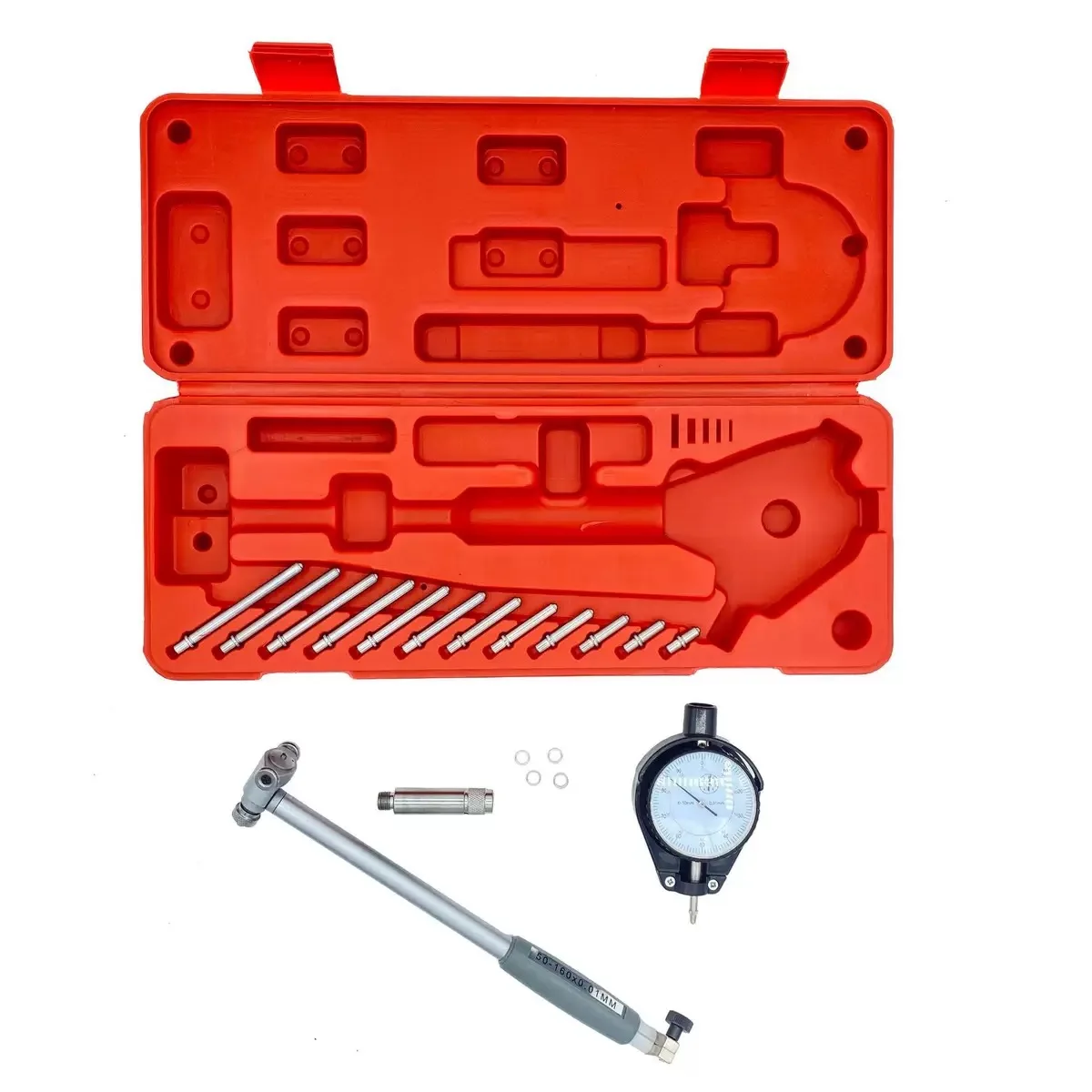 50-160MM0.01mm Engine Cylinder Measuring Test Kit Tool Meter Dial Bore Gauge Indicator Diameter Indicators Precision Red Box
