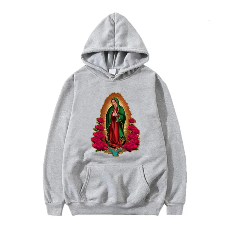 Virgin Mary Of Guadalupe Printed Hoodies Men Woman Y2k Hoodie Streetwear Hooded Sweatshirts Pullovers Unisex Tracksuit Clothing