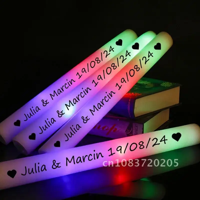 12/15/30/60Pcs LED Glow Sticks Bulk Colorful RGB Glow Foam Stick Cheer Tube Dark Light for Xmas Birthday Wedding Party Supplies