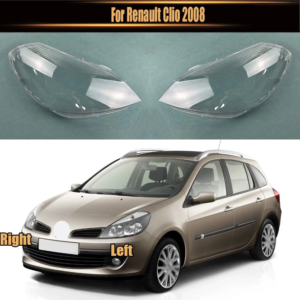 

For Renault Clio 2008 Front Lamp Shade Headlight Mask Shell Transparent Cover Lens Replace The Original Lampshade