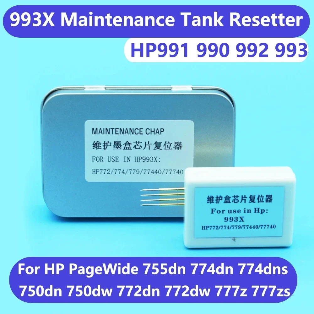993X Maintenance Box Chip Resetter For HP 991 990 992 PageWide 755dn 774dn 774dns 750dn 750dw 772dn 772dw 777z 777zs Resetting